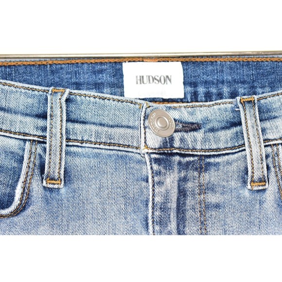 Hudson Barbara High Rise Super Skinny Ankle Jeans Size 27 Fray Raw Hem Cropped - Picture 4 of 14